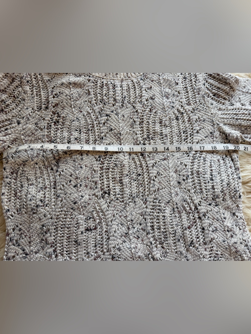 Nic+Zoe Ivory Marled Knit Sweater size Large - Picture 7 of 8